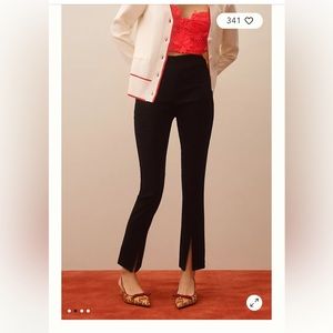 Maeve Black Split Front Pull On Pant - XL